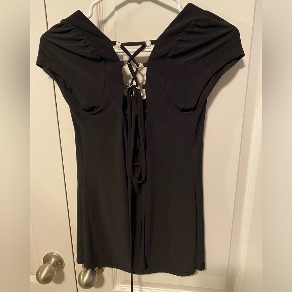 NWT Kohls Wrapper Y2K Top Lace up Back Sz L Junior - Picture 2 of 6
